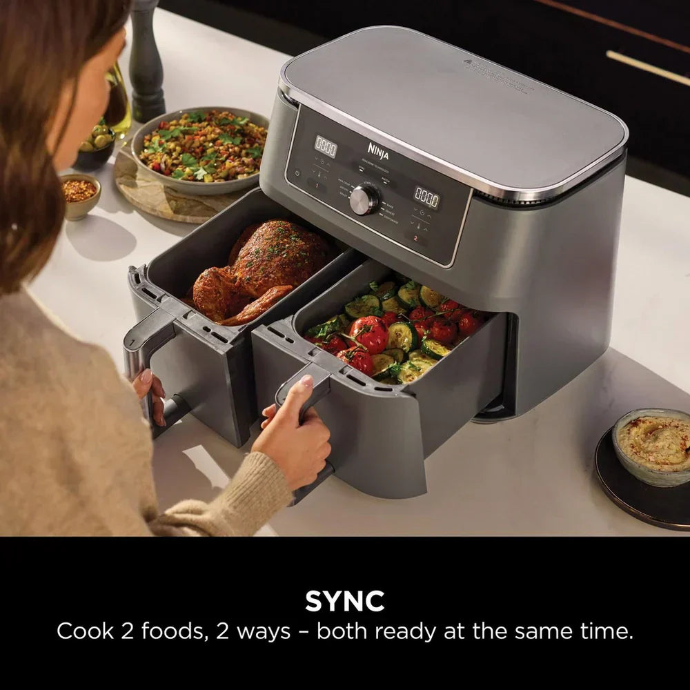 Ninja MAX 6 in 1 Dual Zone Air Fryer DZ400UK 9.5L Gunmetal Grey