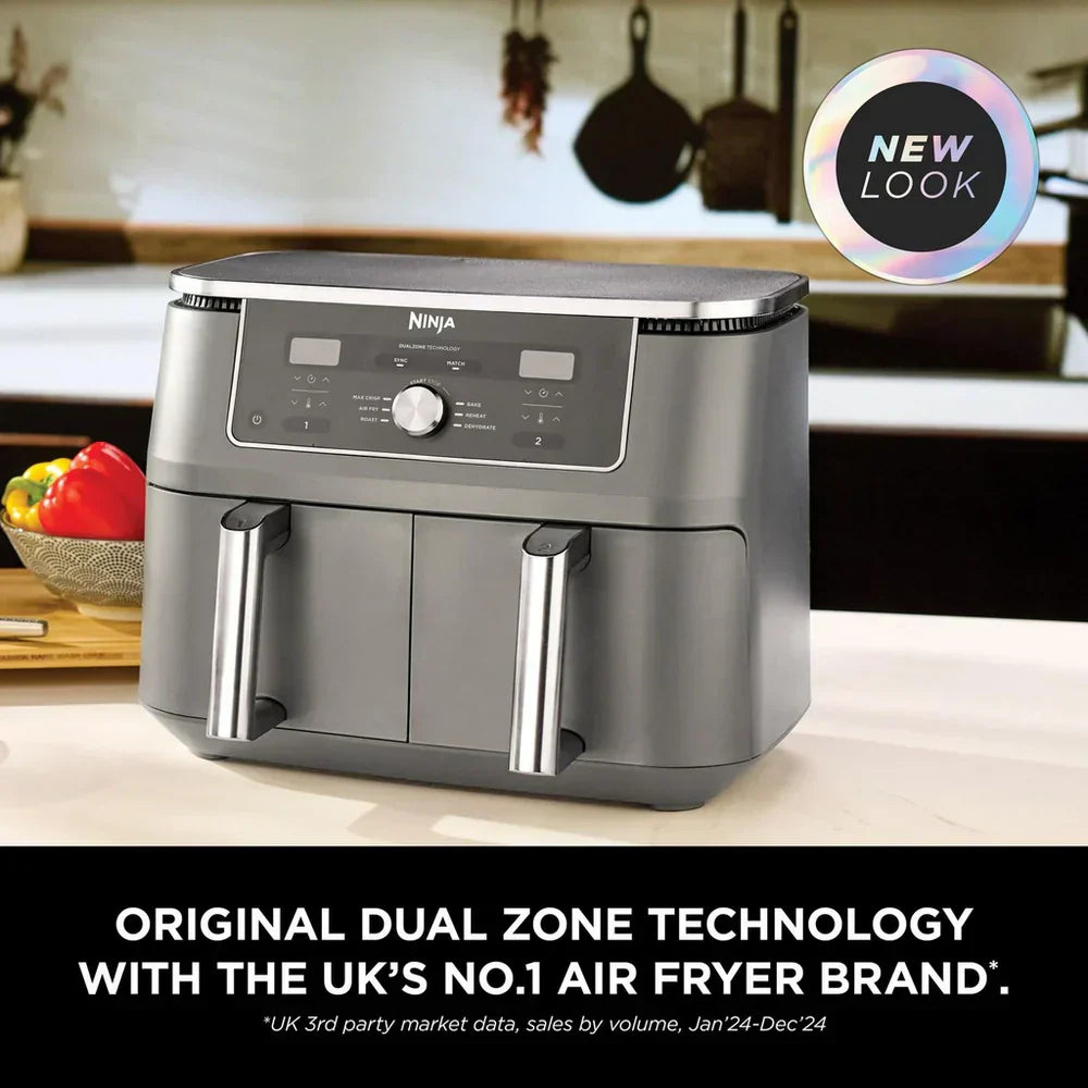 Ninja MAX 6 in 1 Dual Zone Air Fryer DZ400UK 9.5L Gunmetal Grey